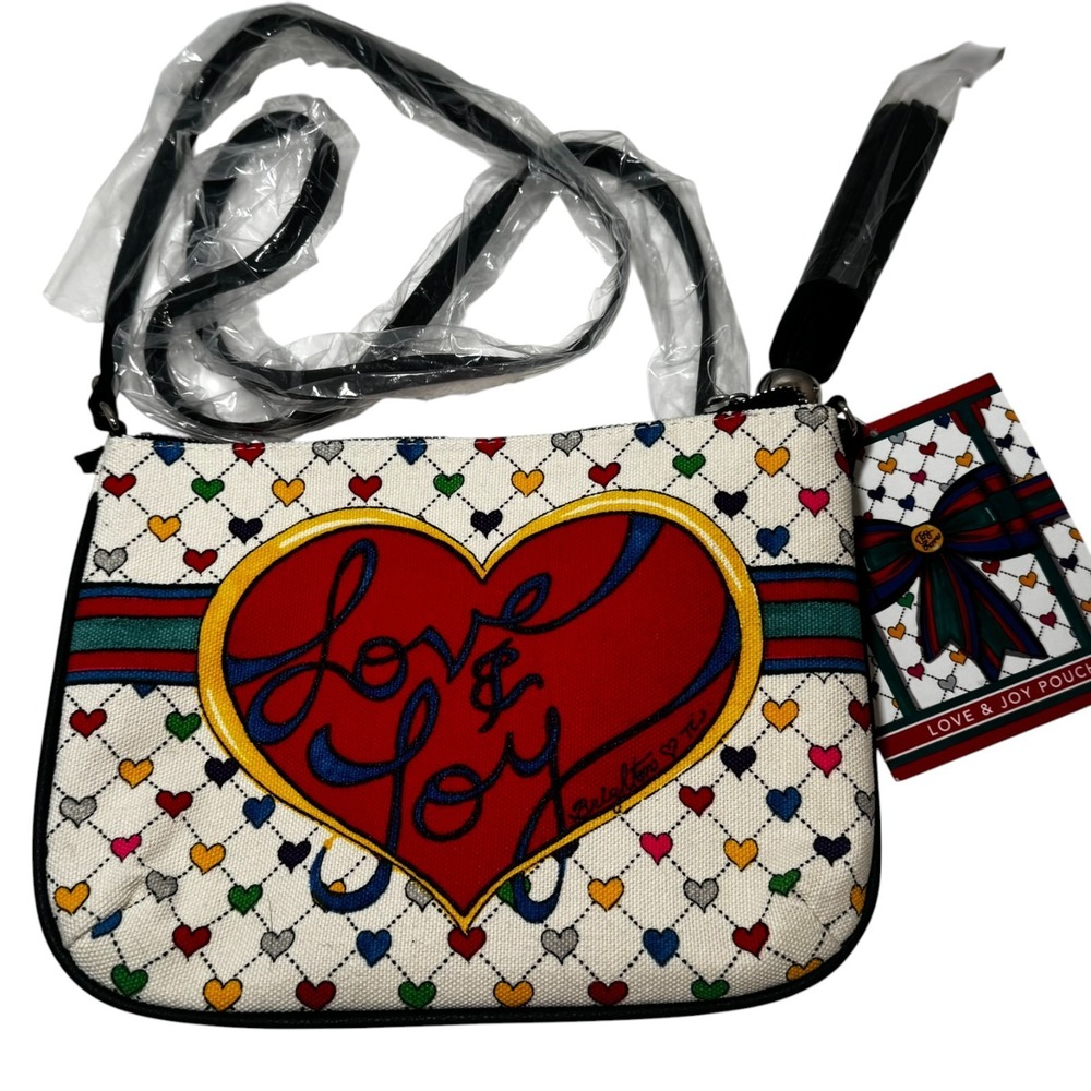 Brighton Love & Joy Crossbody Canvas Pouch Bag Purse with Tassel New with Tags